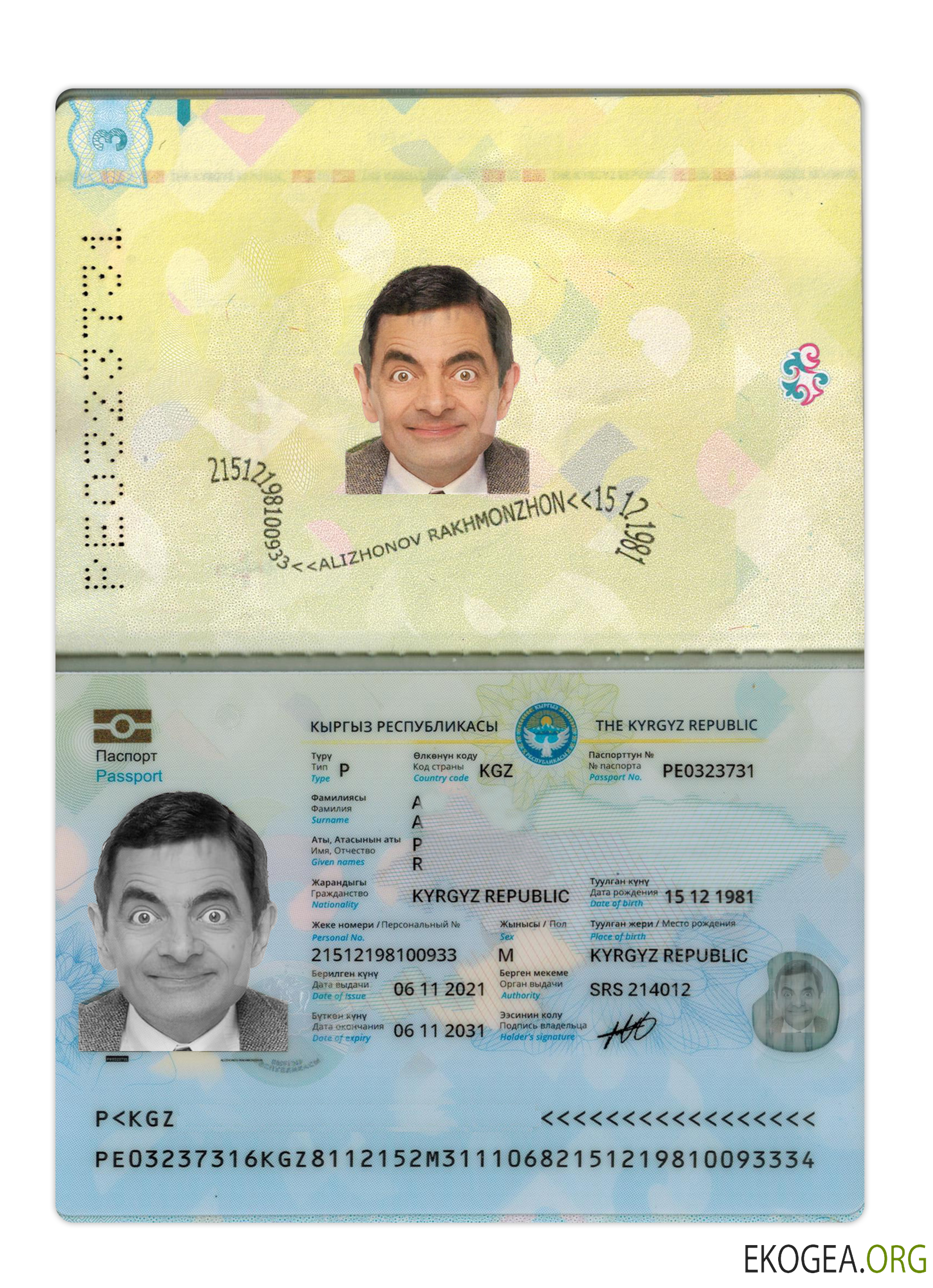 Passeport kirghize 2021 présent